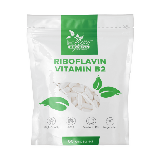 Riboflavinas (Vitaminas B2) (100 mg 60 kapsulių)