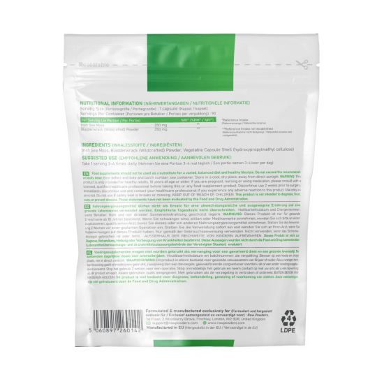 Sea Moss 250 mg & Bladderwrack 250 mg kapsulės