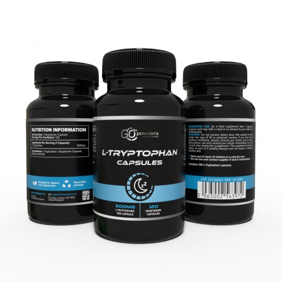 Go Powders L-Tryptophan (500 mg 120 kapsulių)