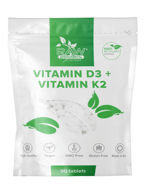 Vitaminas D3 + Vitaminas K2 (90 tablečių)