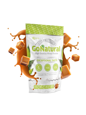 Baltymai GO NATURAL, 1 kg, koncentratas (karamelės skonio)