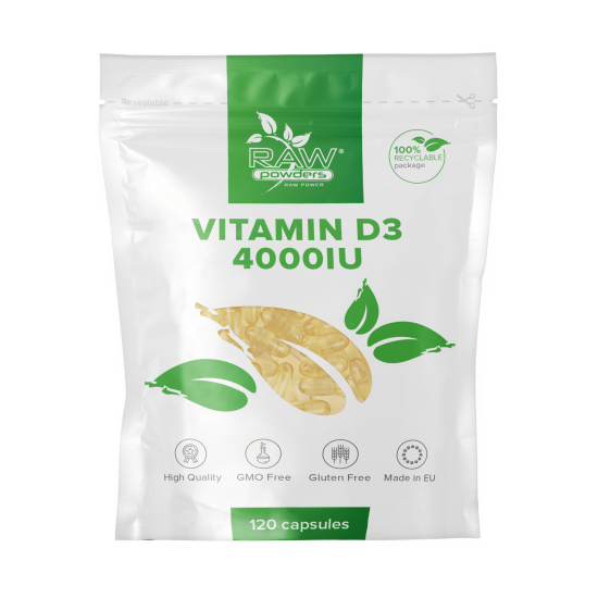 Vitaminas D3, 4000IU, 120 kapsulių