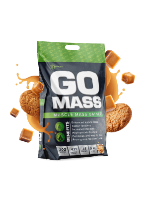 Baltymai GO MASS GAINER, 5 kg (karamelinio biskvito skonio)