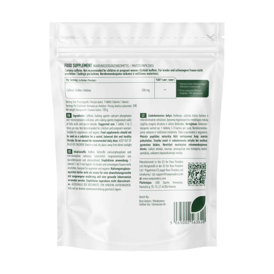 Kofeinas (Caffeine) 200 mg, 200 tablečių