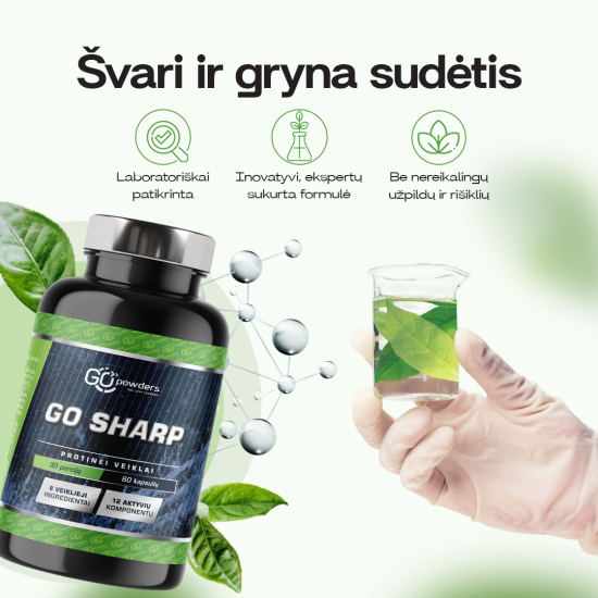 Go Powders "Go Sharp" (60 kapsulių)