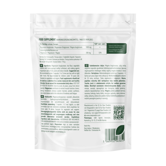 Magnio bisglicinatas, 500 mg, 120 kapsulių