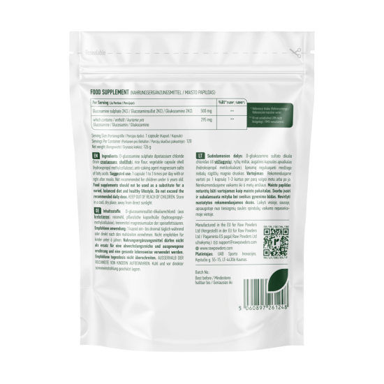 Gliukozaminas (Glucosamine) 500 mg, 120 kapsulių