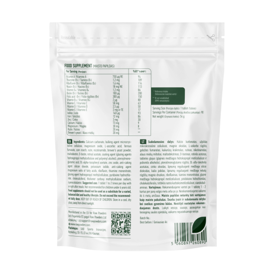 Multivitaminai ir mineralai, 90 tablečių