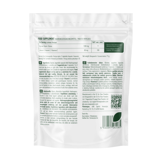 Glicinas + vitaminas C, 1300 mg, 90 kapsulių