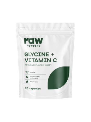Glicinas + vitaminas C, 1300 mg, 90 kapsulių