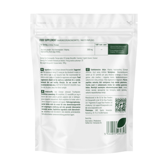 Acai uogos, milteliai, 100 g