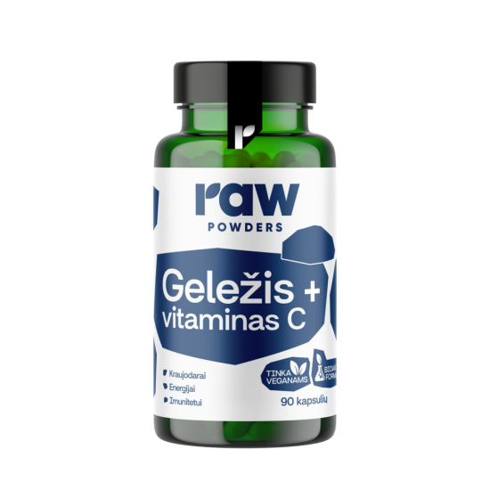 Bioaktyvi geležis su vitaminu C, 90 kapsulių
