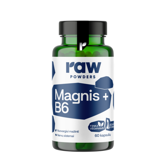 Bioaktyvus magnis su vitaminu B6 PLUS, 60 kapsulių