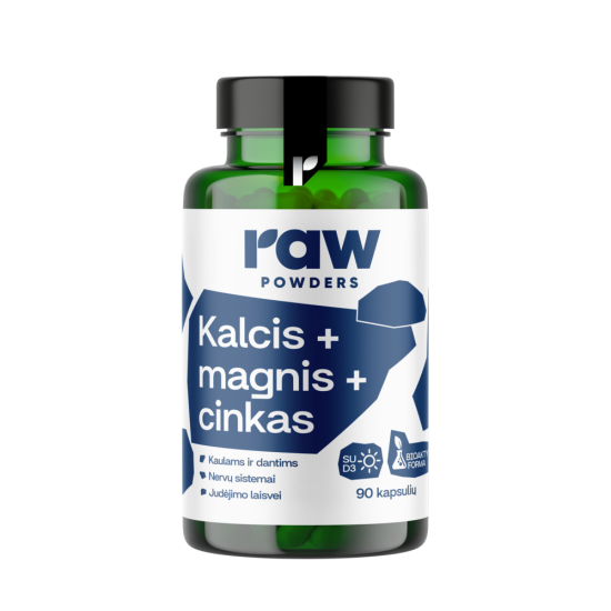 Kalcis, magnis, cinkas PLUS, 90 kapsulių