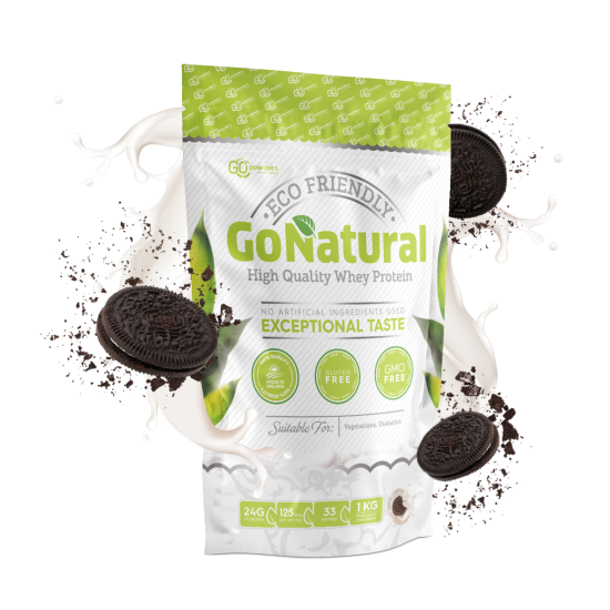 Baltymai GO NATURAL, 1 kg, koncentratas (sausainių skonio)