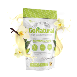 Baltymai GO NATURAL, 1 kg, koncentratas (vanilės skonio)