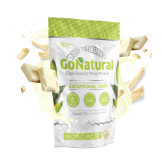 Baltymai GO NATURAL, 1 kg, koncentratas (baltojo šokolado skonio)