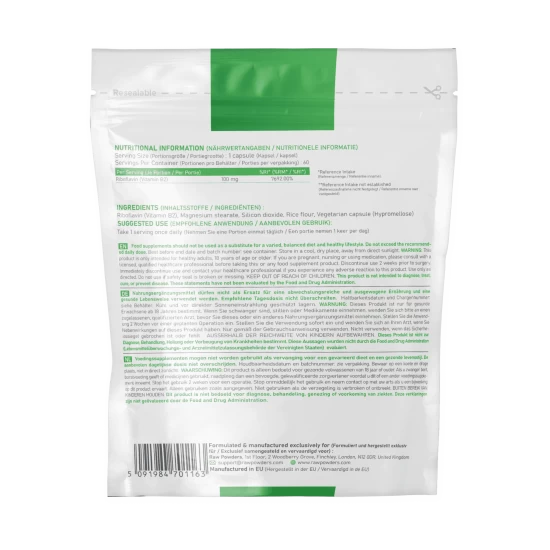 Riboflavinas (Vitaminas B2), 100 mg, 60 kapsulių