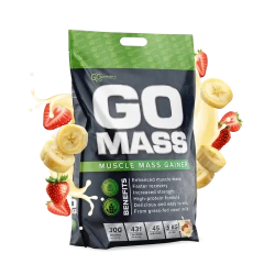 Baltymai GO MASS GAINER, 5 kg (braškių ir bananų skonio)