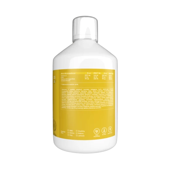 Vitaminai C + D3, skystas maisto papildas, 500 ml Vitaminai C + D3, skystas maisto papildas, 500 ml